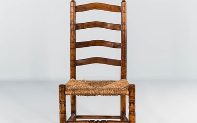 Small Tiger Maple Slat-back Side Chair