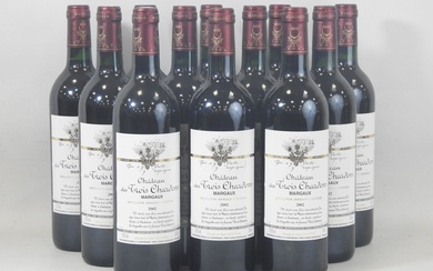 12 bouteilles Château des Trois Chardons Margaux 2002.