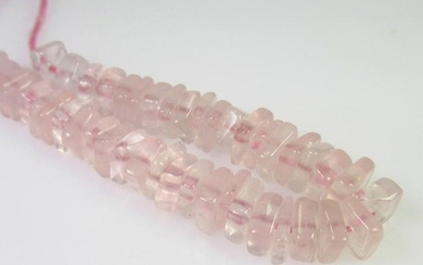 15.22 Ct Genuine 47 Drilled Rose Quartz Square Beads