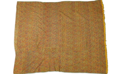 A LENGTH OF YELLOW TERMEH SHAWL CLOTH