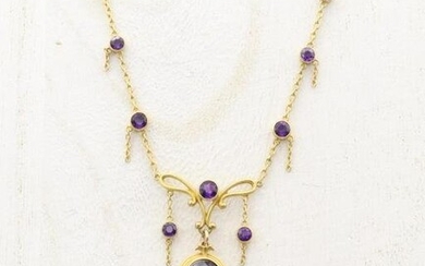 14KY Gold Amethyst Necklace