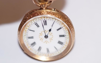 14ct Gold cased ladies Victorian fob watch