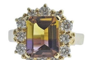 14k Gold Diamond Ametrine Cocktail Ring