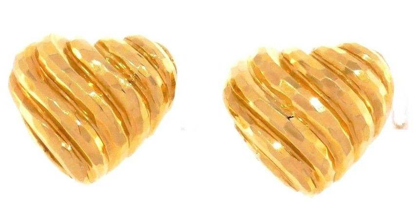 14k Yellow Gold Heart Shape Earrings