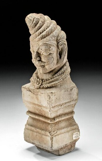 15th C. Indian Rajasthan Stucco and Stone Bust