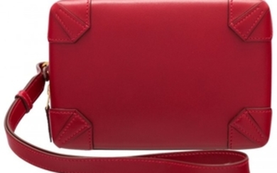 16020: Hermès Rouge Vif Tadelakt Leather Mini Ma