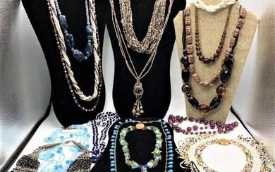 17 Assorted Costume Jewelry Beaded Necklaces - Variety