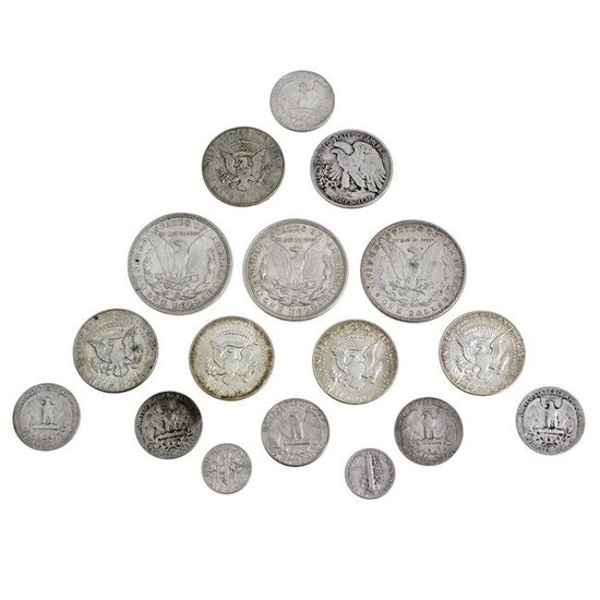 17 USA Silver Coins Lot.