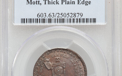 1789 Mott Token, Thick Planchet, Plain Edge, BN