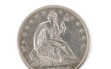 1855-O SEATED LIBERTY 50 CENT COIN, UNC