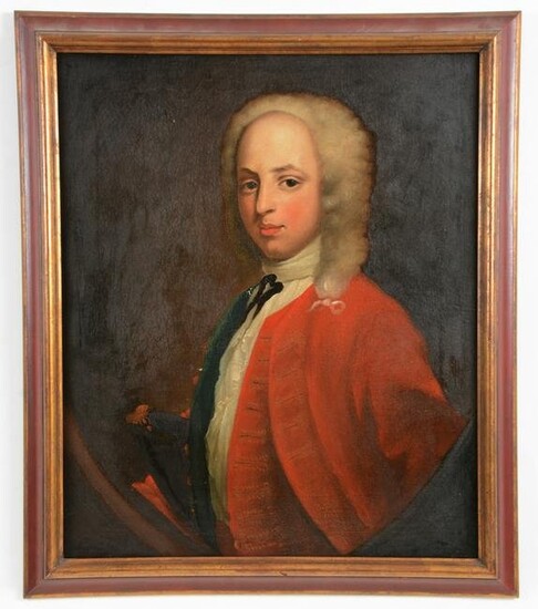 18th century portrait of a young officer in red coat