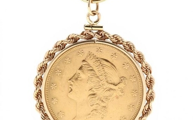 1904 Liberty Head $20 Gold Double Eagle Pendant and