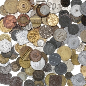 1907/5320: Collection foreign notgeld/emergency coins, tokens etc., many German. More than 120 pcs.
