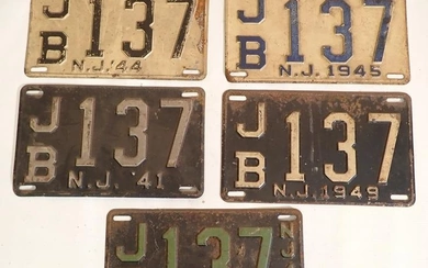 1940's New Jersey License Plates