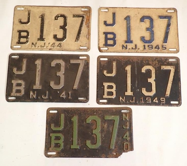 1940's New Jersey License Plates