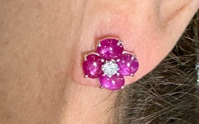 1960s Ruby & Diamond Earrings