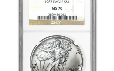 1987 American Silver Eagle MS-70 NGC