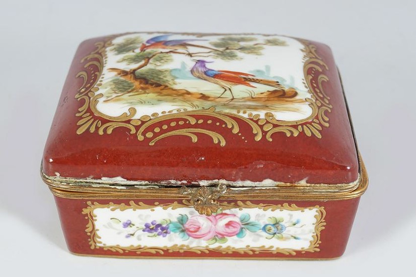 19TH-CENTURY FRENCH ORMOLU AND PORCELAIN CASKET