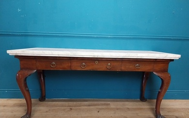 19th C. Irish mahogany side table raised on claw feet with t...