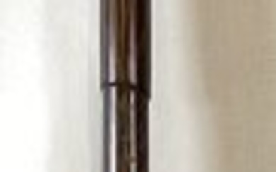 19th Century Bamboo Walking Stick with Silver Inlaid Bone Handle