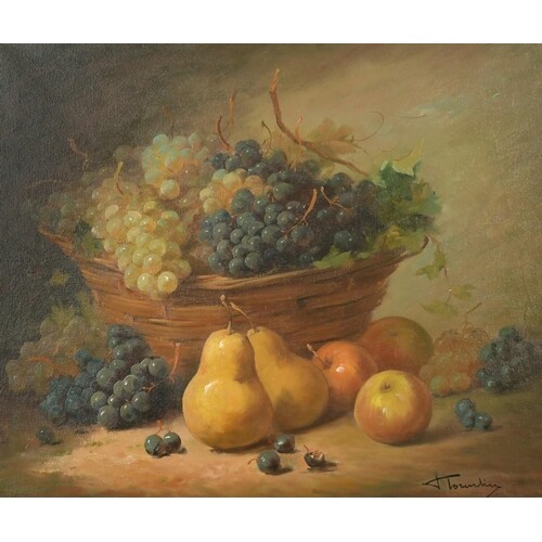 19th Century French School, a still life of pears and apples...