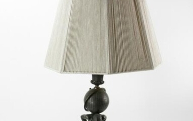 19thC Nautilus Solid Bronze Lamp