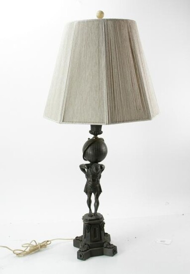 19thC Nautilus Solid Bronze Lamp