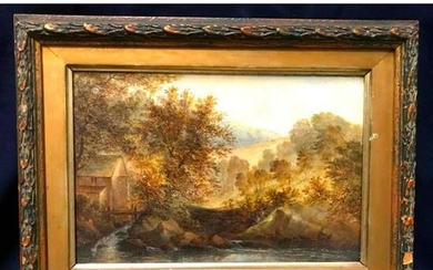 19thc Signed Wales Landscape Oil Painting