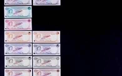 16pc Bahamas Specimen Banknotes UNC