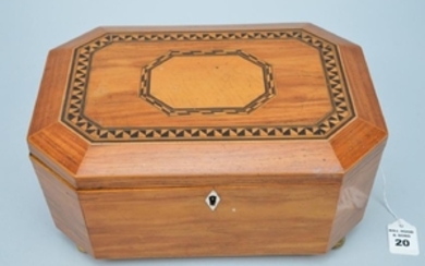 19th Century Inlaid English Mahogany Box. Condition