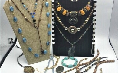 20 Assorted Costume Jewelry Stones Necklaces Bracelets
