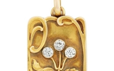 Art Nouveau Gold and Diamond Locket