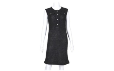 Chanel Black Tweed Cocktail Dress, 2010s, sleeveless