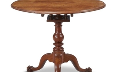 Chippendale walnut tilt-top tea table pennsylvania, mid-18th century Circular...