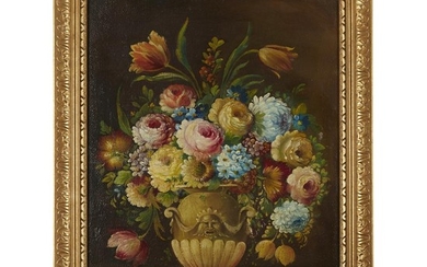CONTINENTAL SCHOOL (19th century) PAIR OF FLORAL STILL LIFES...