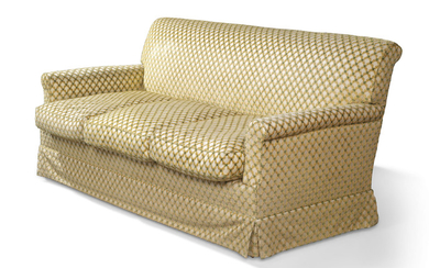 AN ENGLISH HOWARD THREE-SEAT YELLOW SOFA, BY LENYGON AND MORANT, MID-20TH CENTURY