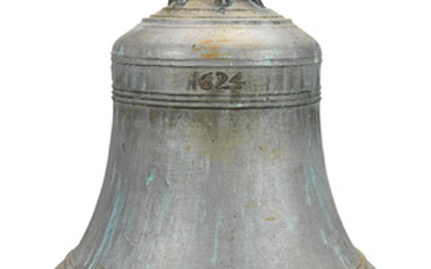 An extremely large James I leaded bronze bell, dated 1624, by William & Alice Brend (fl. 1586-1634) of Norwich