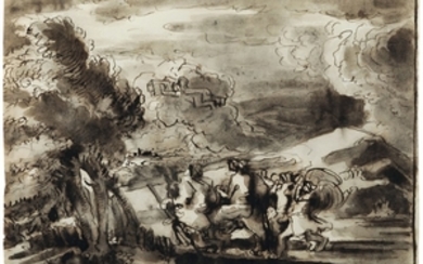 Fortunato Duranti (1787-1863), Paesaggio con viandanti