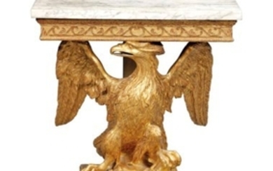 A GEORGE II GILTWOOD EAGLE CONSOLE TABLE, CIRCA 1745, IN THE MANNER OF FRANCIS BRODIE