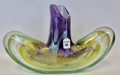 Jean Luc Gambier (1948-) Art Glass Vase signed Gambier