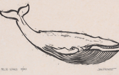 Jon Provest Signed Woodcut [Whale, Sea Life]