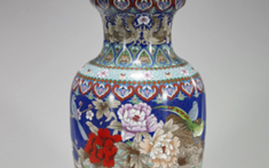 Large Chinese Cloisonne Enamel Vase