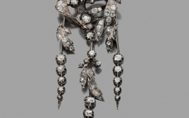 MELLERIO DITS MELLER CIRCA 1860 DIAMOND BROOCH A diamond, silver...