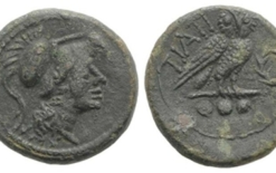 Northern Apulia, Teate, c. 225-200 BC. Æ Teruncius (21mm, 7.01g,...