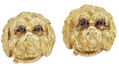 A pair of novelty dogs head earrings,...