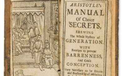 Obstetrics.- Pseudo-Aristotle. Aristotle's Manual of Choice Secrets, woodcut frontispiece, contemporary sprinkled sheep, for John Back, 1699.
