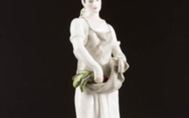 A RARE PORCELAIN FIGURE 'THE GARDENER WITH VEGETABLES