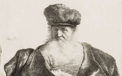 Rembrandt van Rijn (1606-1669) An Old Man with Beard, Fur Cap and Velvet Coat