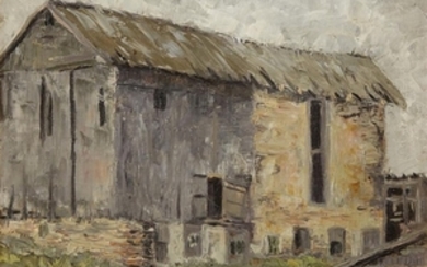 ROSCOE CLARENCE MAGILL (american 1881-1950) GRAY BARN Signed 'R.C....