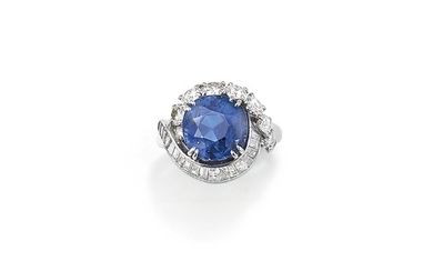Sapphire and diamond ring, Chaumet, 1950s